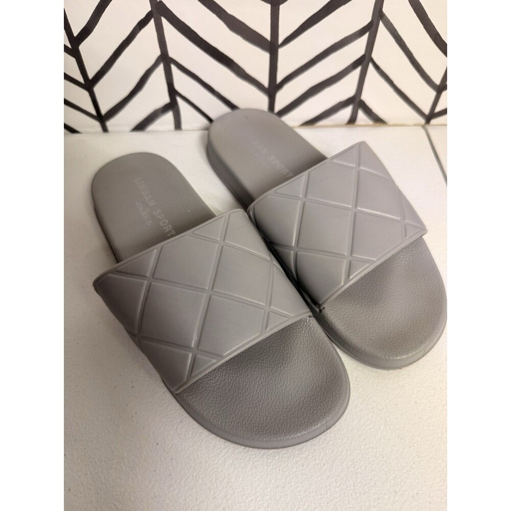 Urban Sport Gray Quilted Slide Sandals Summer Slides Women’s Size 7